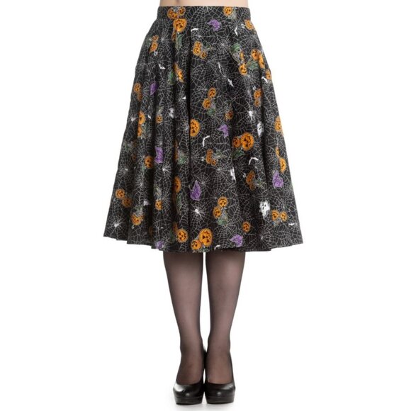 Hell Bunny Dresses & Skirts - Hell Bunny HARLOW Halloween Spiderweb Swing Skirt CIRCLE SKIRT